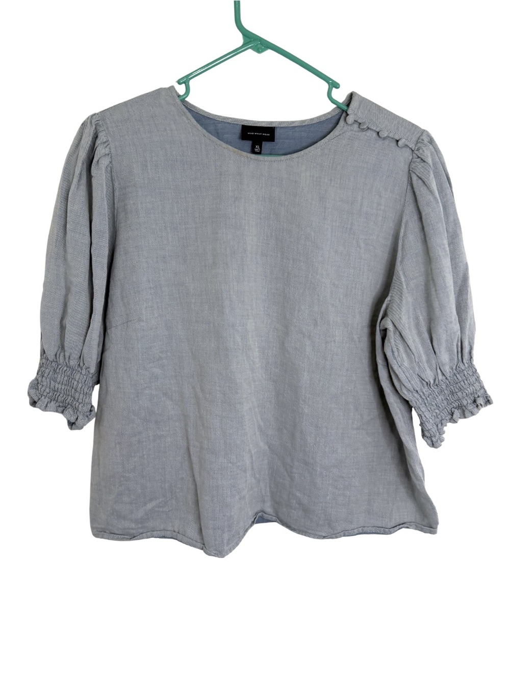 3/$20 Who What Wear 100% Cotton Elbow Length Puff Sleeve Top Size XL